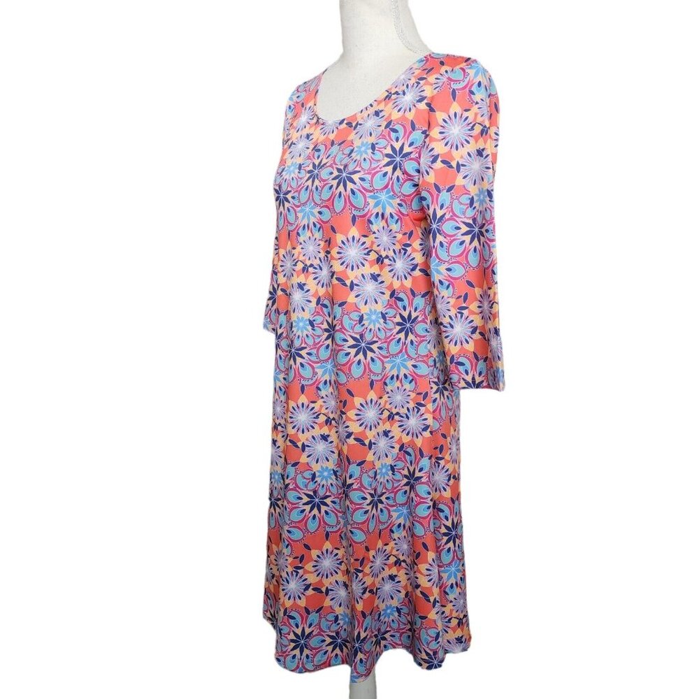 NWT Tracy Negoshian Red Printed Geometric Tunic Dress Size Small - Picture 6 of 9
